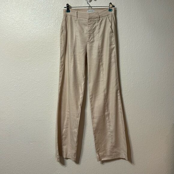 Evereve Wide Leg Linen Blend Pants Size 27 - Picture 1 of 5